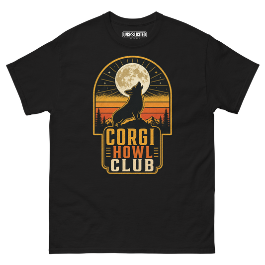 Corgi Howl Club Shirt in Black, front view