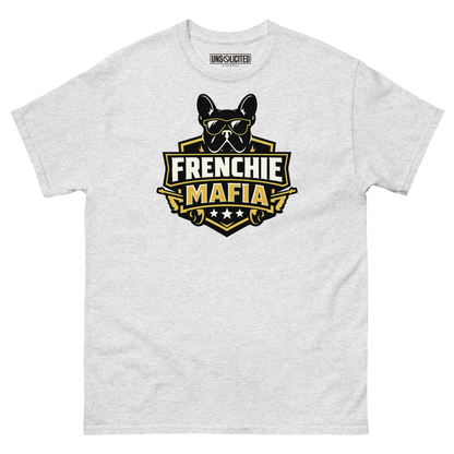 Frenchie Mafia funny French Bulldog shirt in Ash, front view