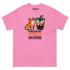 Fueled by Corgis and Coffee Shirt in Azalea, front view