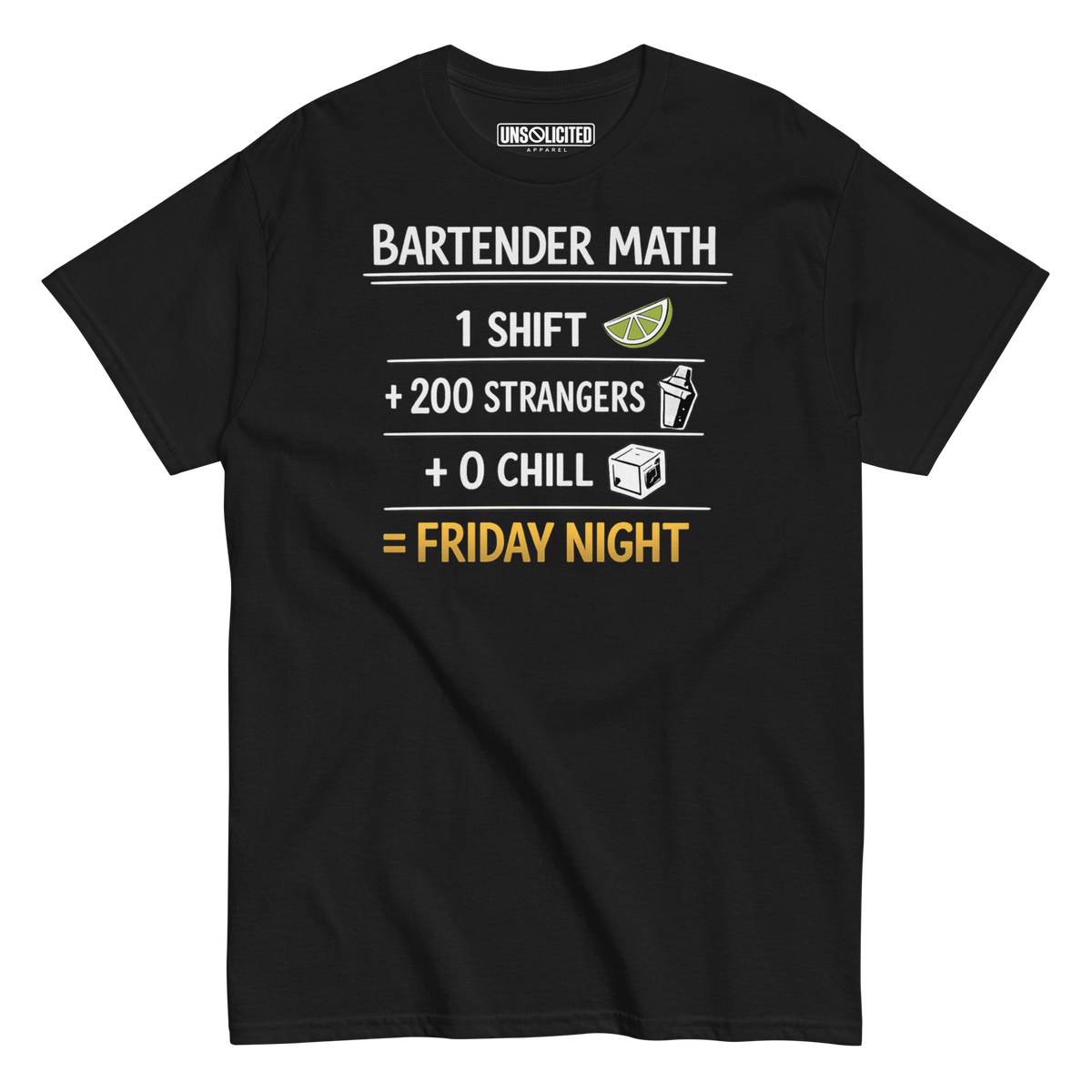 Bartender Math Shirt - Unsolicited Apparel