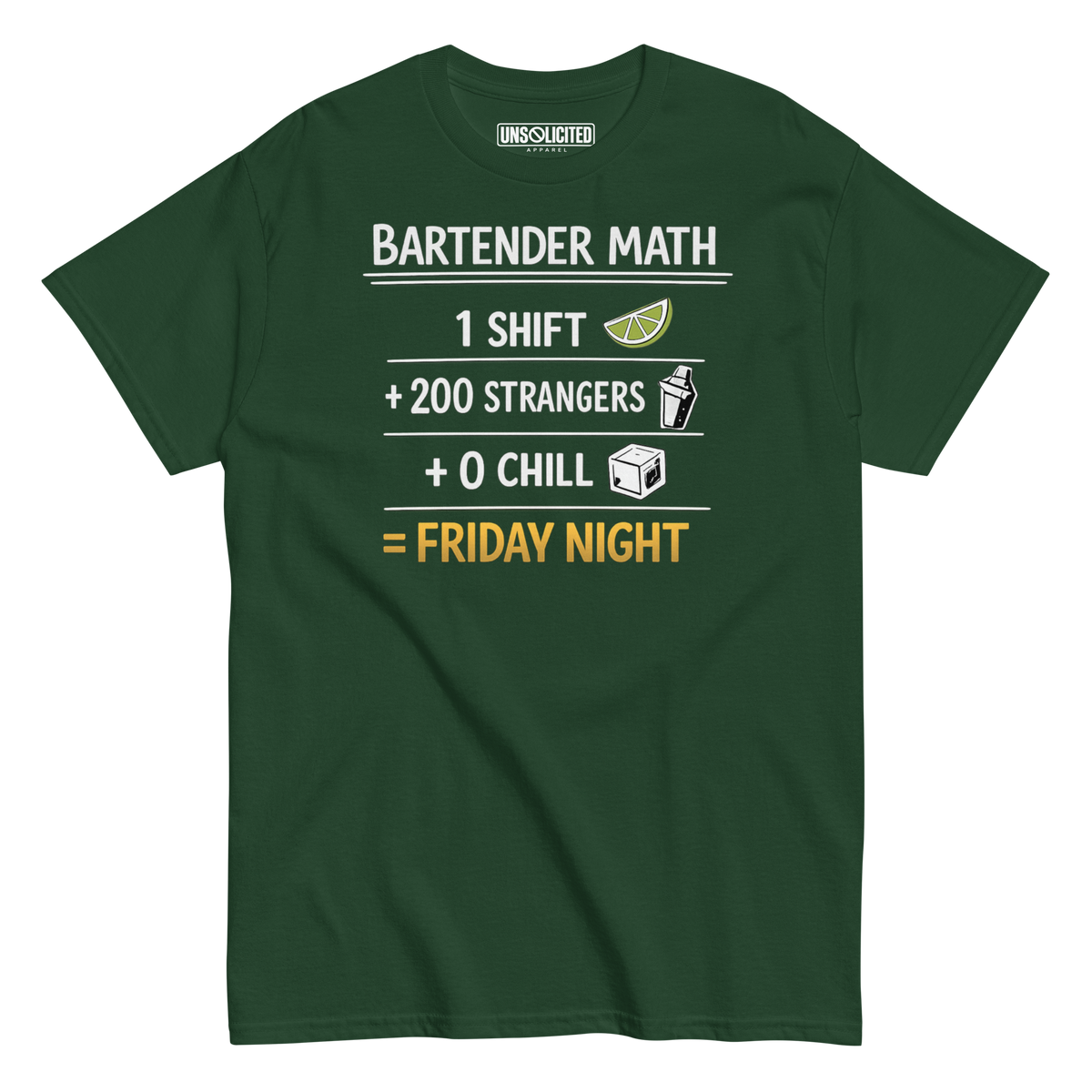 Bartender Math Shirt - Unsolicited Apparel