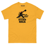 Kitchen Ninja funny pickleball shirt in Gold, front view