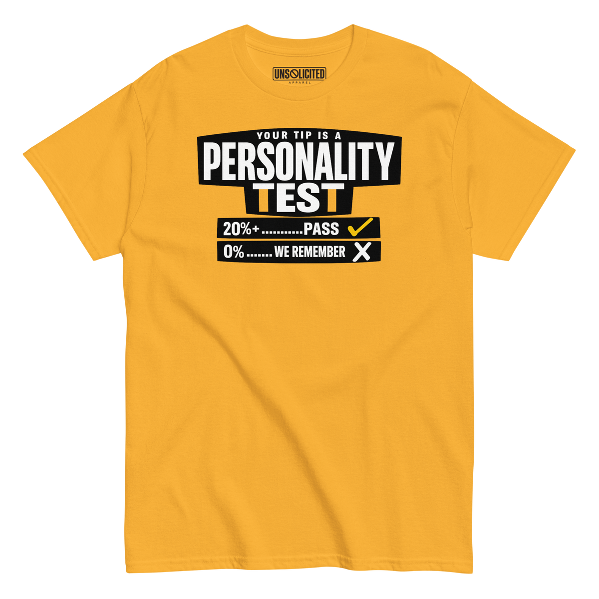 Your Tip Is a Personality Test Bartender Shirt - Unsolicited Apparel