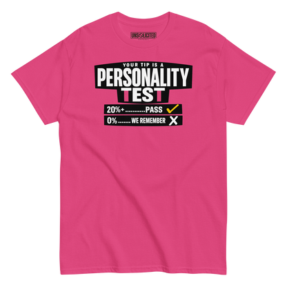 Your Tip Is a Personality Test Bartender Shirt - Unsolicited Apparel