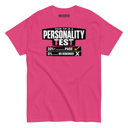 Your Tip Is a Personality Test Bartender Shirt - Unsolicited Apparel