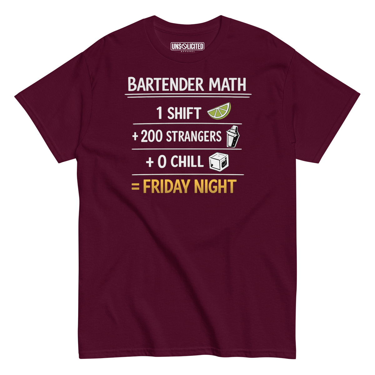 Bartender Math Shirt - Unsolicited Apparel