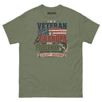 Veteran Grandpa Fisherman Shirt in Military green, front view