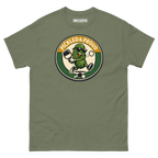 Pickled & Proud retro pickleball shirt in Military Green, front view