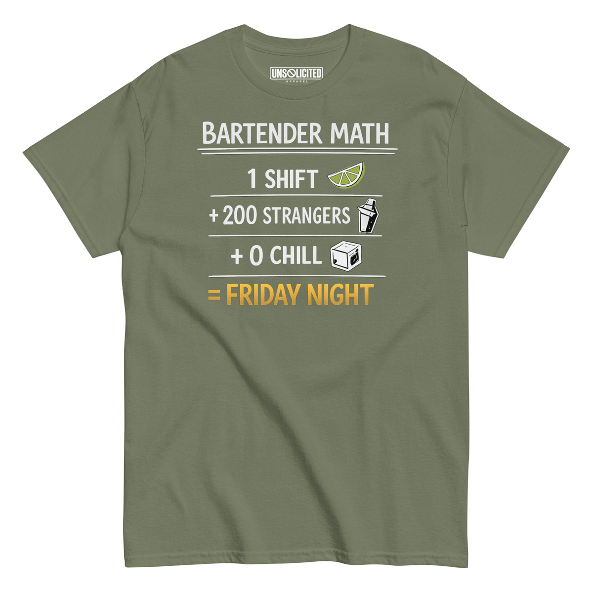 Bartender Math Shirt - Unsolicited Apparel