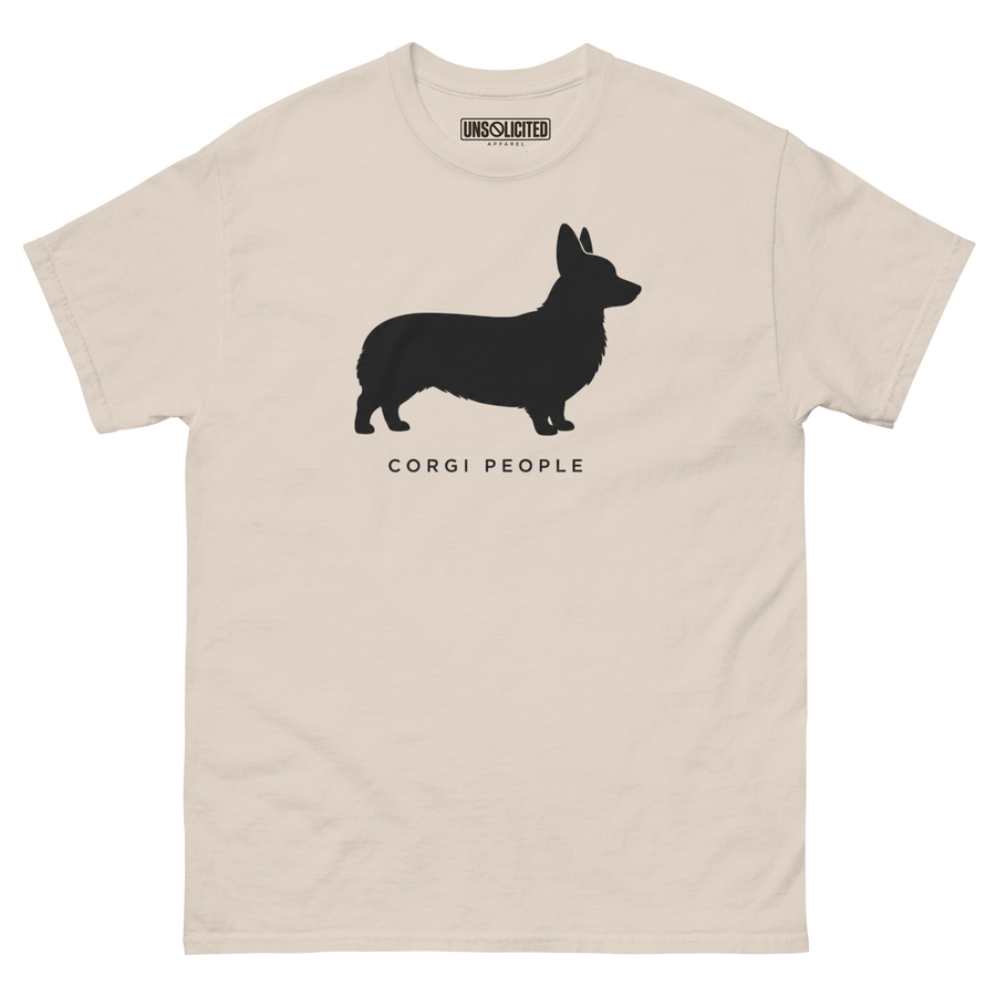 Corgi People Shirt in Natural, front view