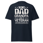 Dad Veteran Grandpa Shirt – Military Family Gift in Navy, front view