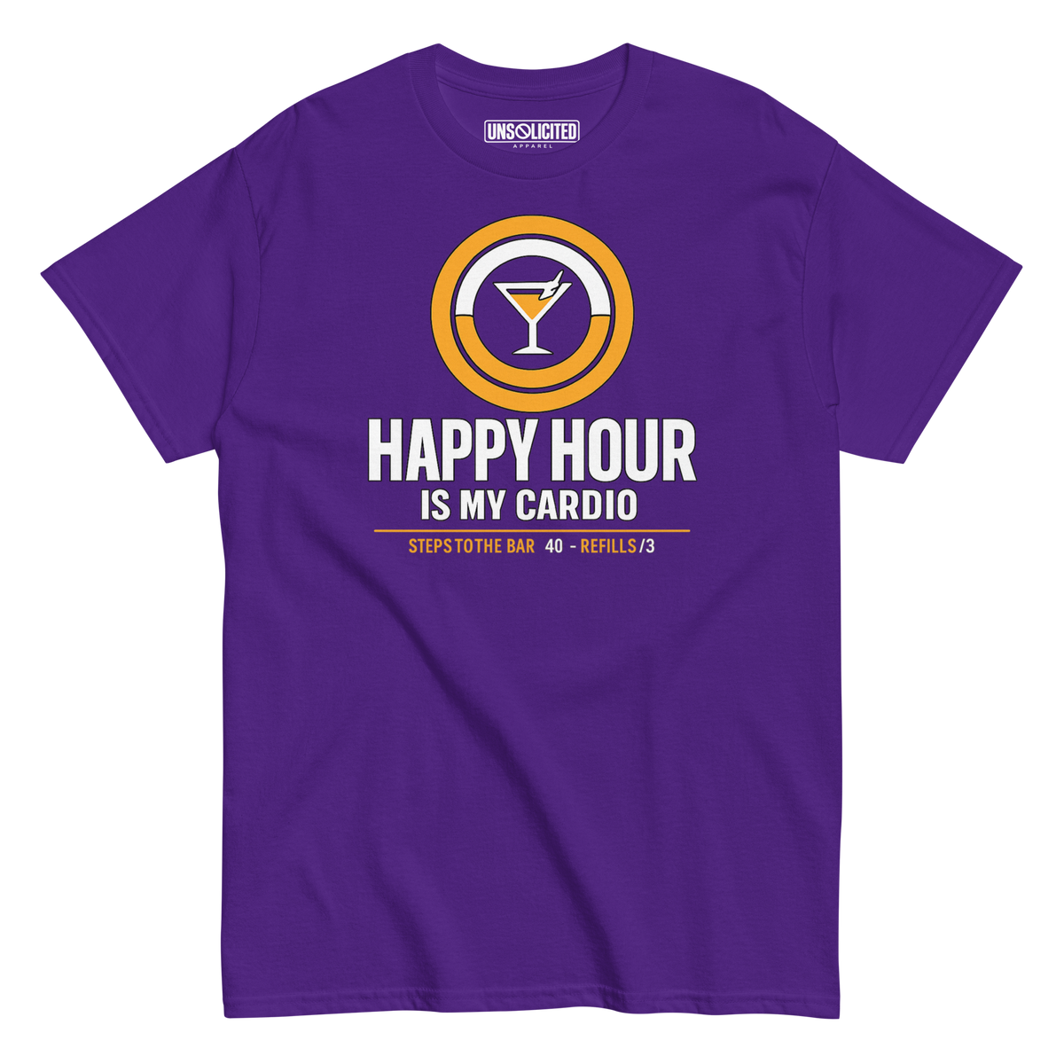 Happy Hour Is My Cardio Funny Drinking Shirt - Unsolicited Apparel