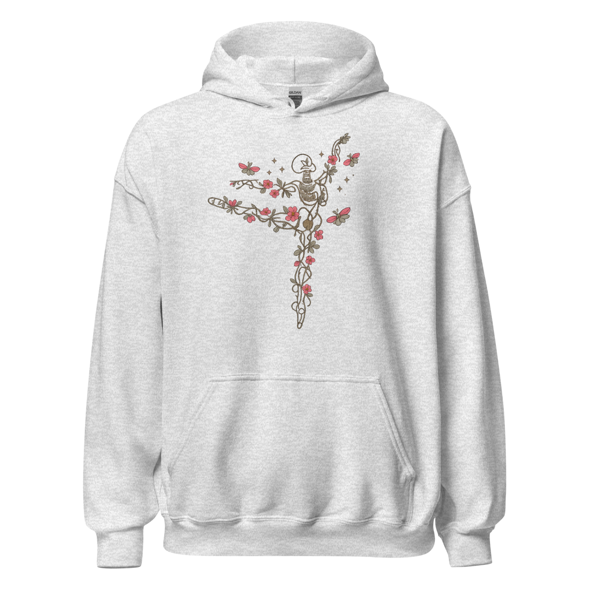 Dancing Skeleton Wildflowers Women's Halloween Hoodie - Unsolicited Apparel