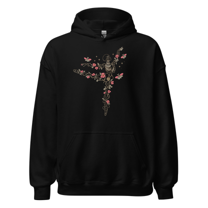 Dancing Skeleton Wildflowers Women's Halloween Hoodie - Unsolicited Apparel