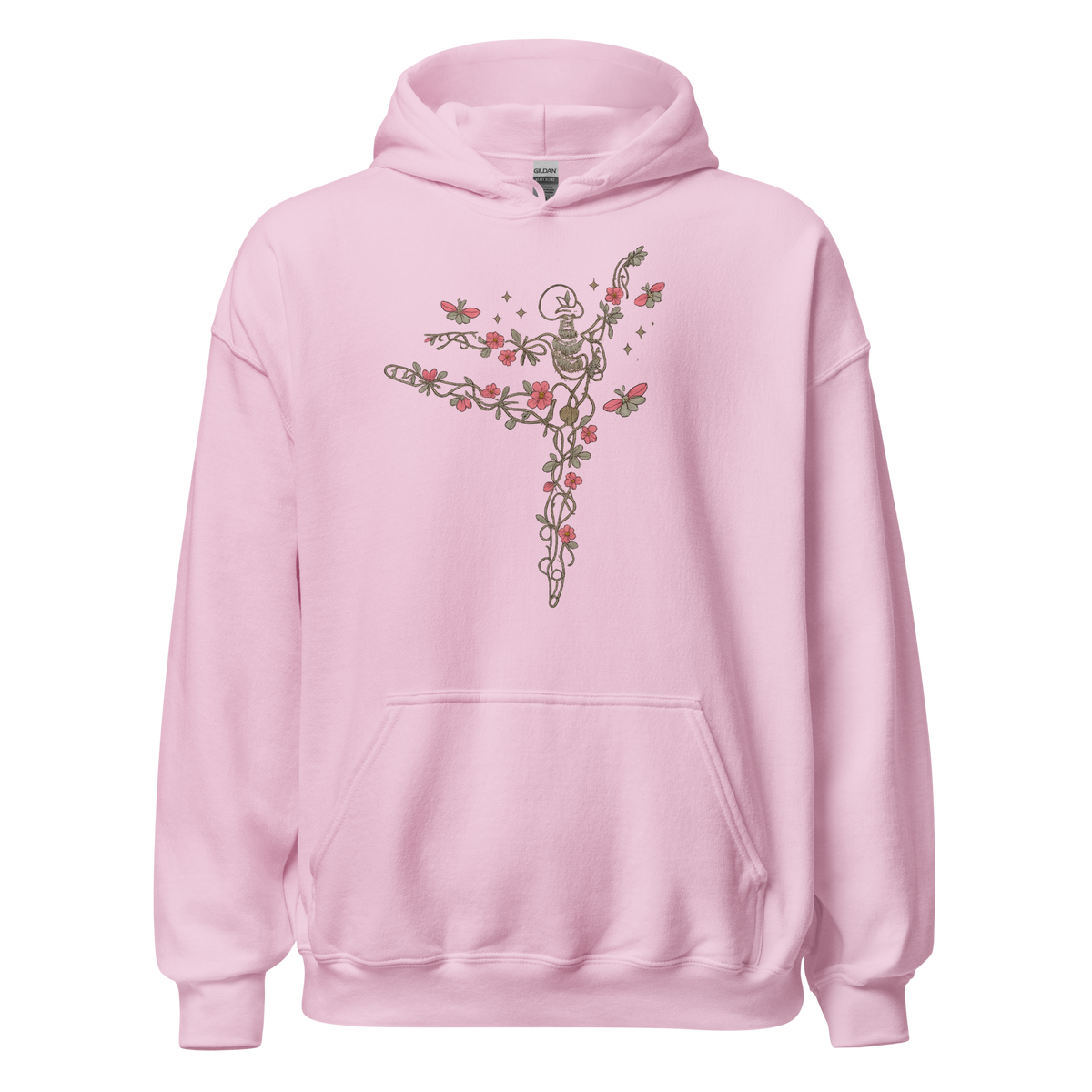 Dancing Skeleton Wildflowers Women's Halloween Hoodie - Unsolicited Apparel