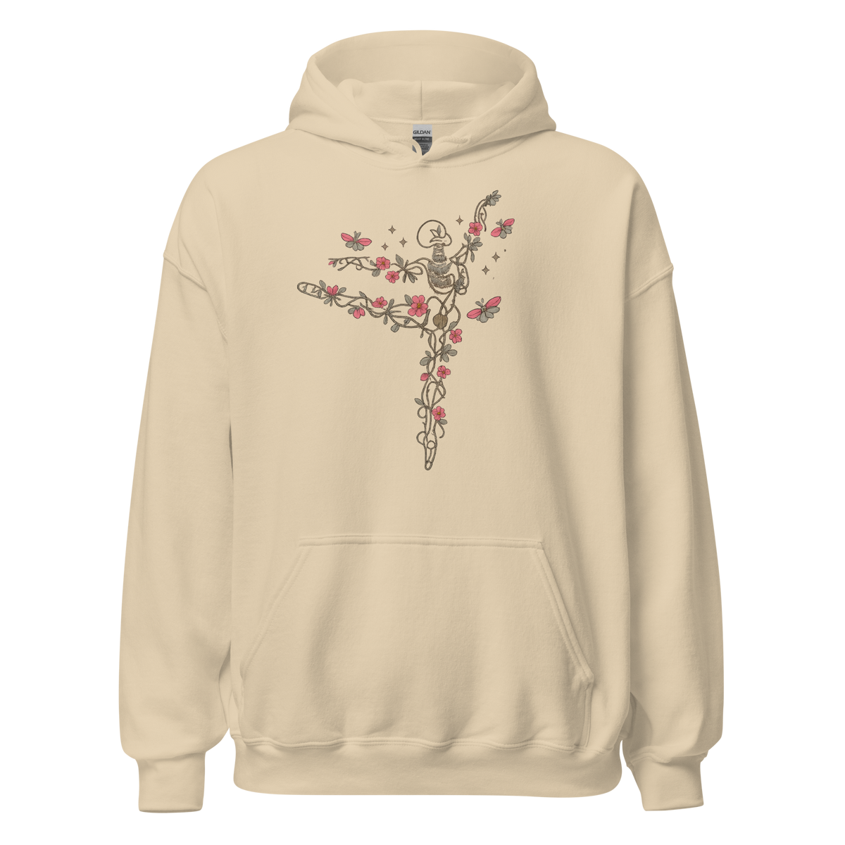 Dancing Skeleton Wildflowers Women's Halloween Hoodie - Unsolicited Apparel