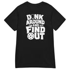 Dink Around and Find Out Women’s Pickleball Shirt in Black, front view