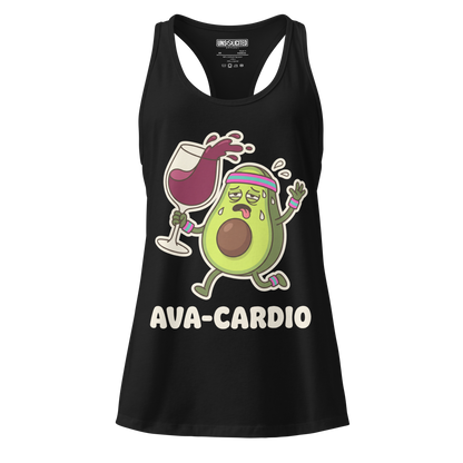 Ava-Cardio funny avocado workout tank top in Black