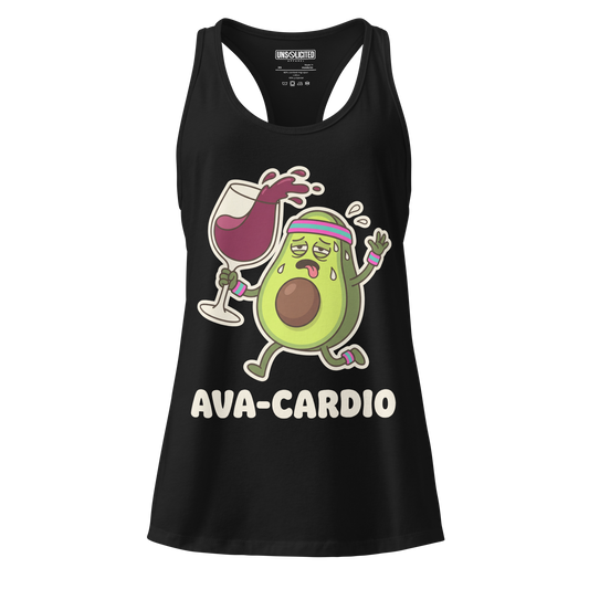 Ava-Cardio funny avocado workout tank top in Black