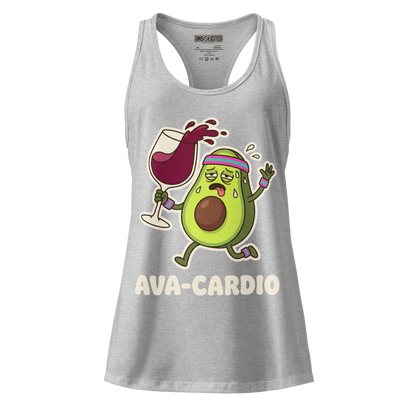 Ava-Cardio funny avocado workout tank top in Heather Gray