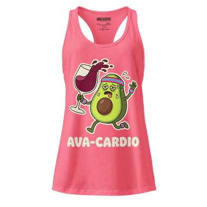 Ava-Cardio funny avocado workout tank top in Hot Pink