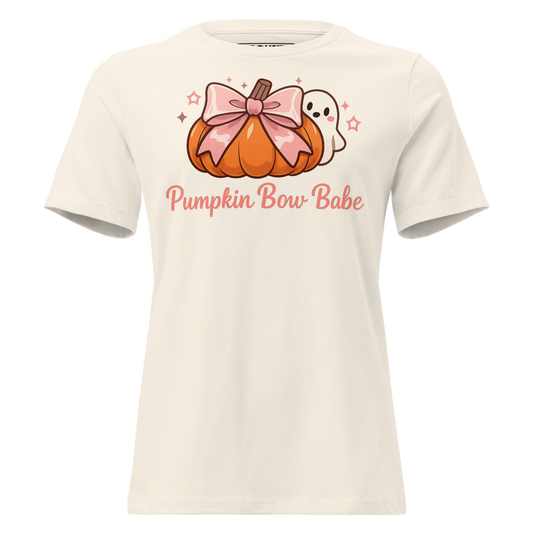 Pumpkin Bow Babe Women's Halloween Shirt - Unsolicited Apparel